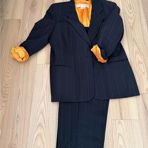 Vintage elegant Black Pinstripe Suit by Escada